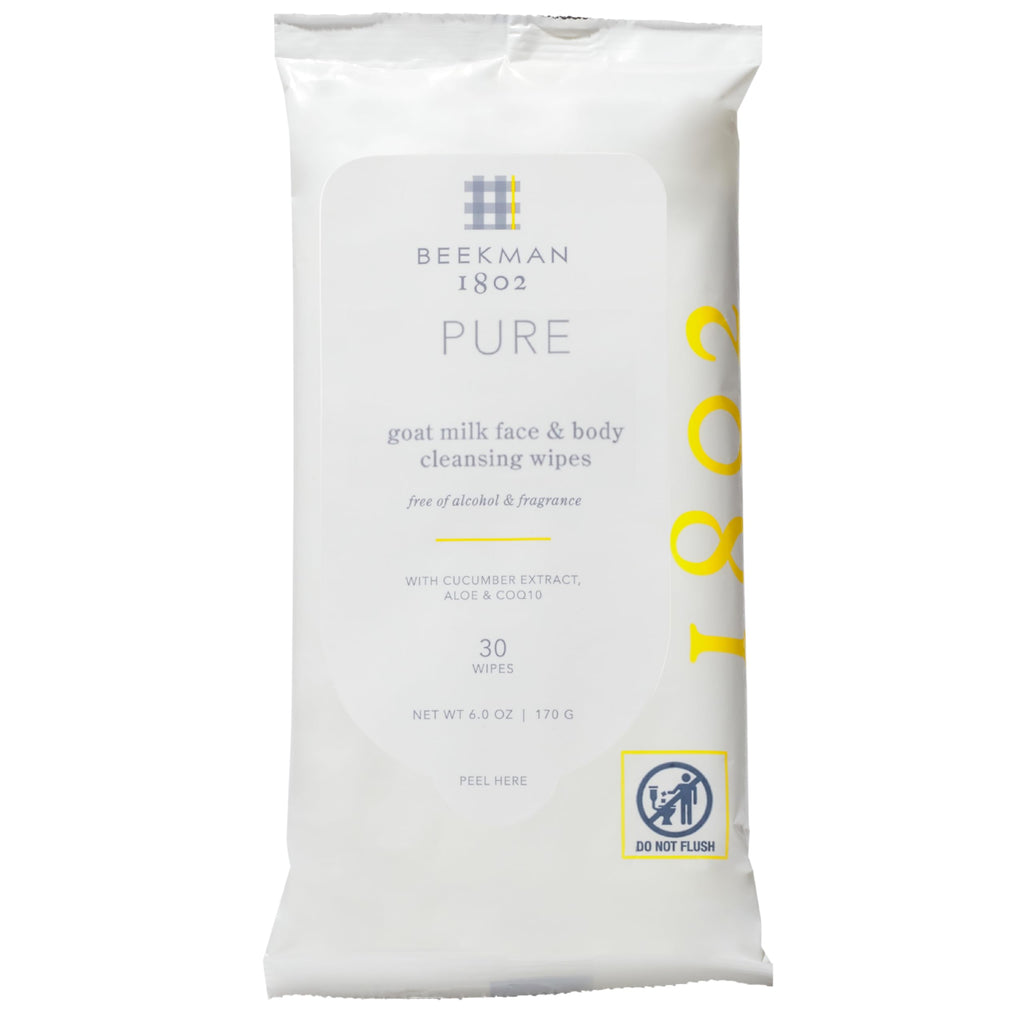 Beekman 1802 Face & Body Wipes – Fragrance Free, Goat Milk, Aloe & Vitamin E