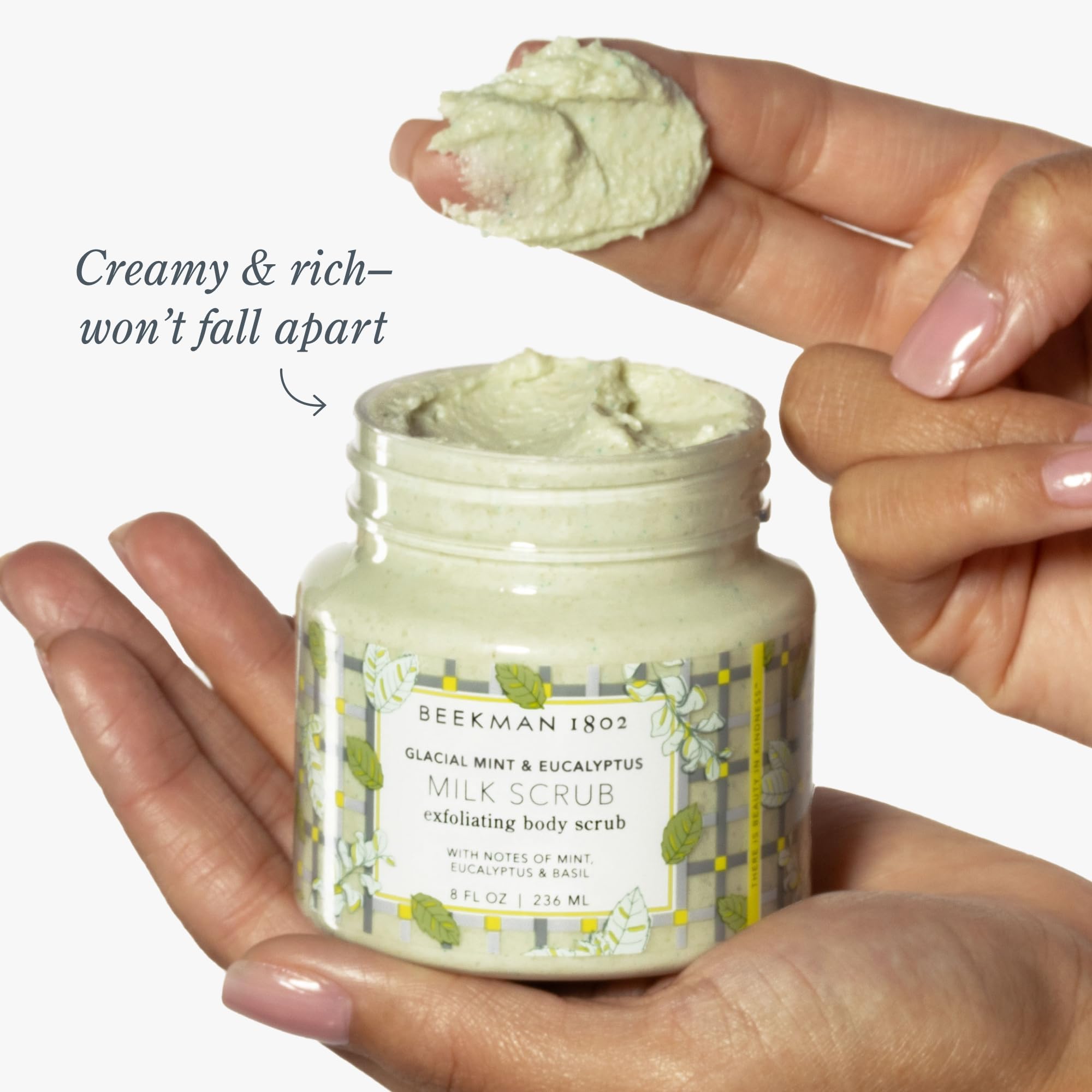 Beekman 1802 Glacial Mint & Eucalyptus Exfoliating Milk Body Scrub – 8 oz