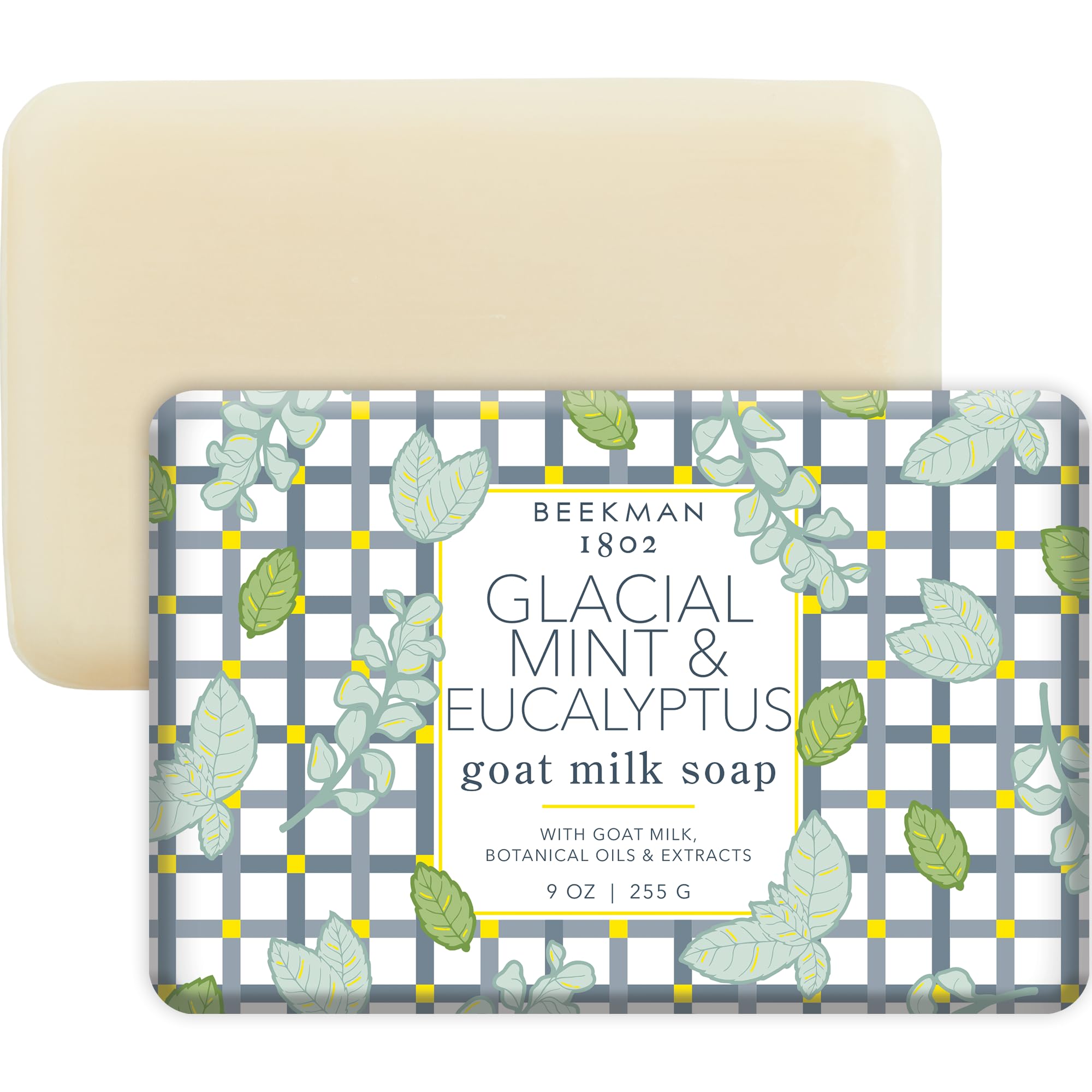 Beekman 1802 Goat Milk Body Soap Bar – Glacial Mint & Eucalyptus | Hydrating 9 oz