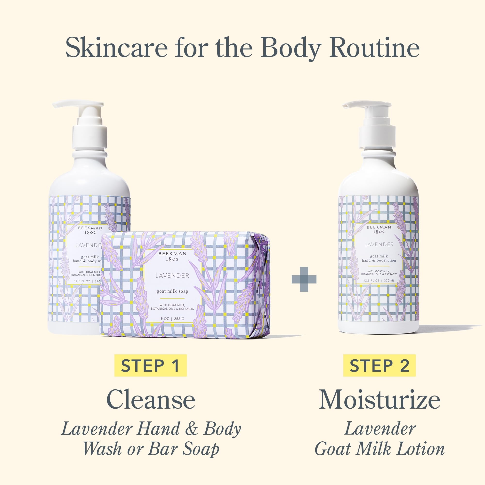 Beekman 1802 Goat Milk Body Lotion Lavender – Hydrating 12.5 oz, Pump Included