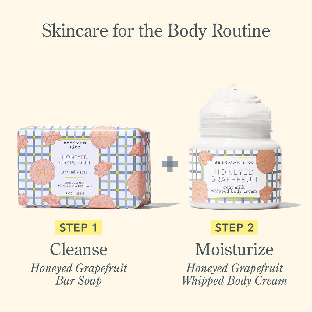 Beekman 1802 Whipped Body Cream – Goat Milk, Mango Seed Butter & Vitamin E, 8 oz, Honeyed Grapefruit