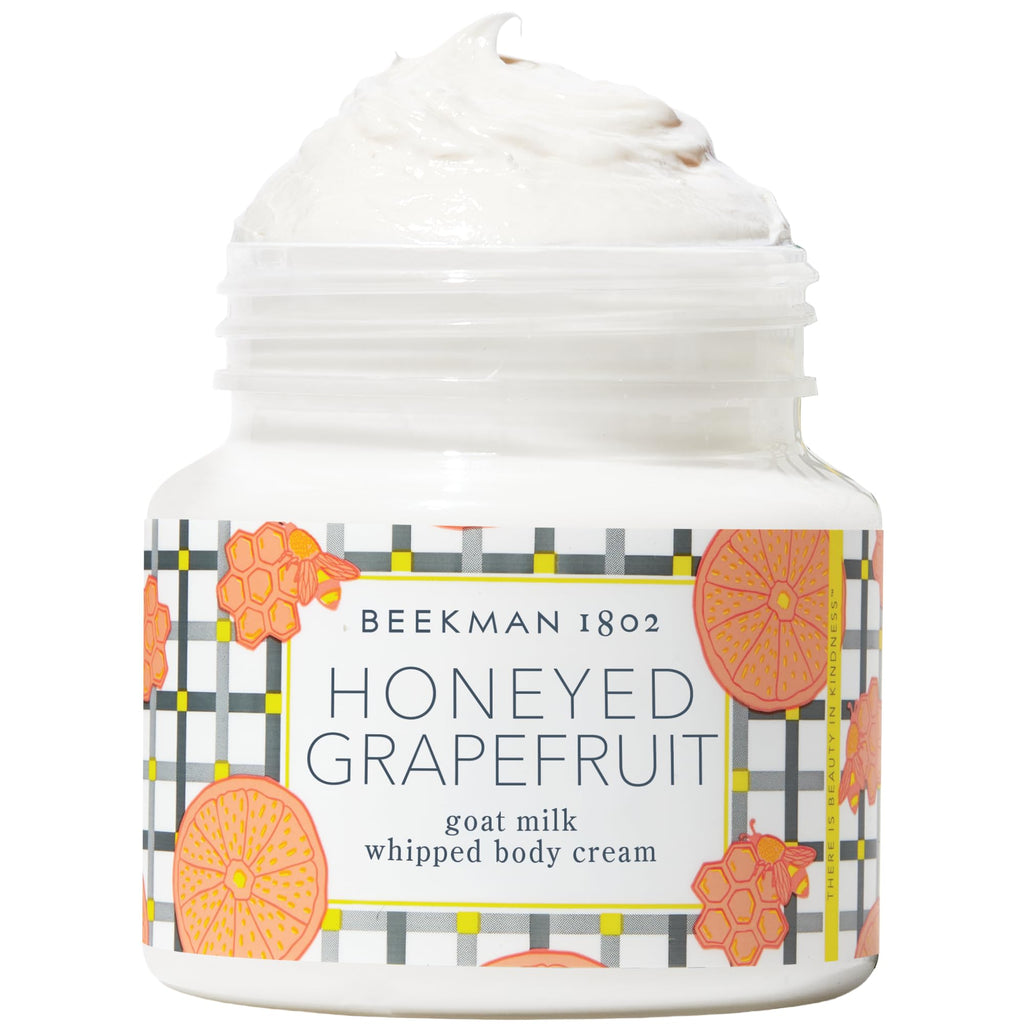 Beekman 1802 Whipped Body Cream – Goat Milk, Mango Seed Butter & Vitamin E, 8 oz, Honeyed Grapefruit