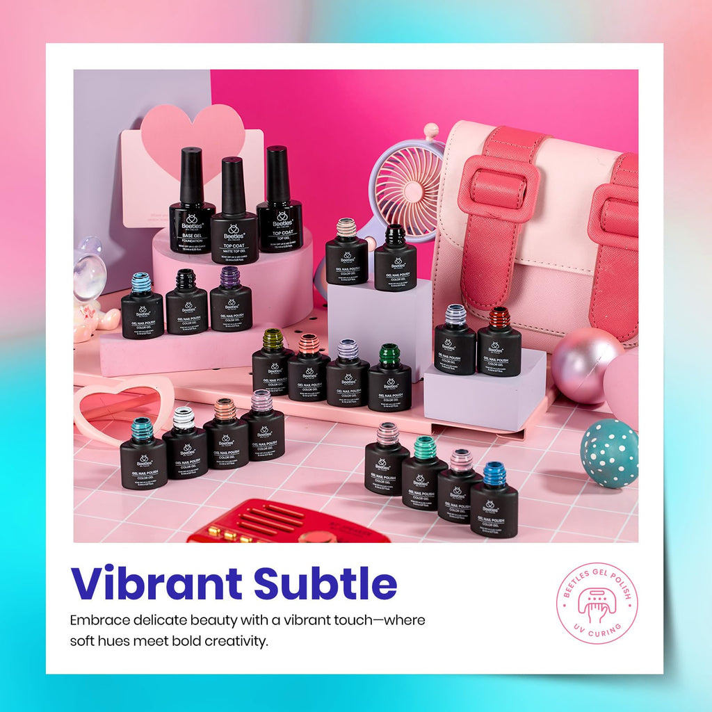 Beetles Gel Nail Polish Set – 23pc Spring Colors with Base & Top Coat for Beginners