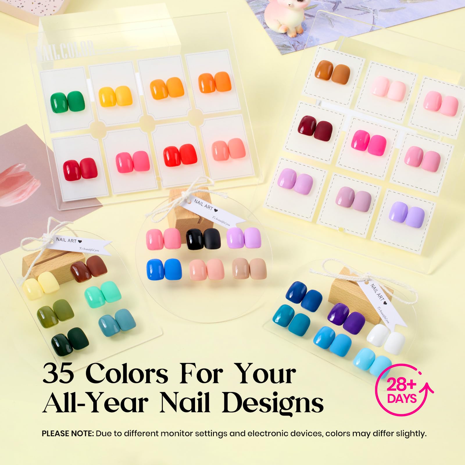 Beetles Gel Nail Polish Kit with UV Light – 68-Piece Mood Mosaic Set, 35 Colors, Base/Top/Matte/Glitter, LED Lamp & Tools