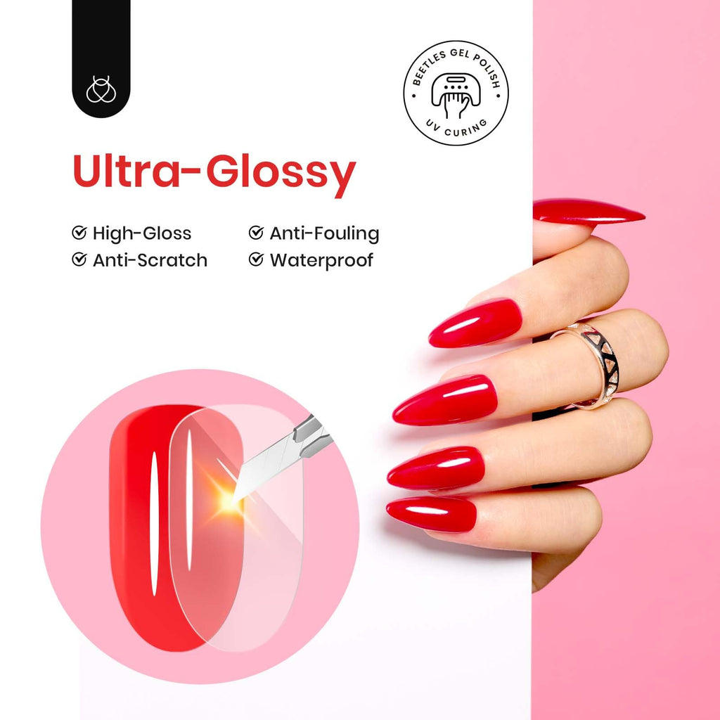 Beetles Blooming Gel & Glossy Top Coat Set – 2x15ml for Marble Nail Art