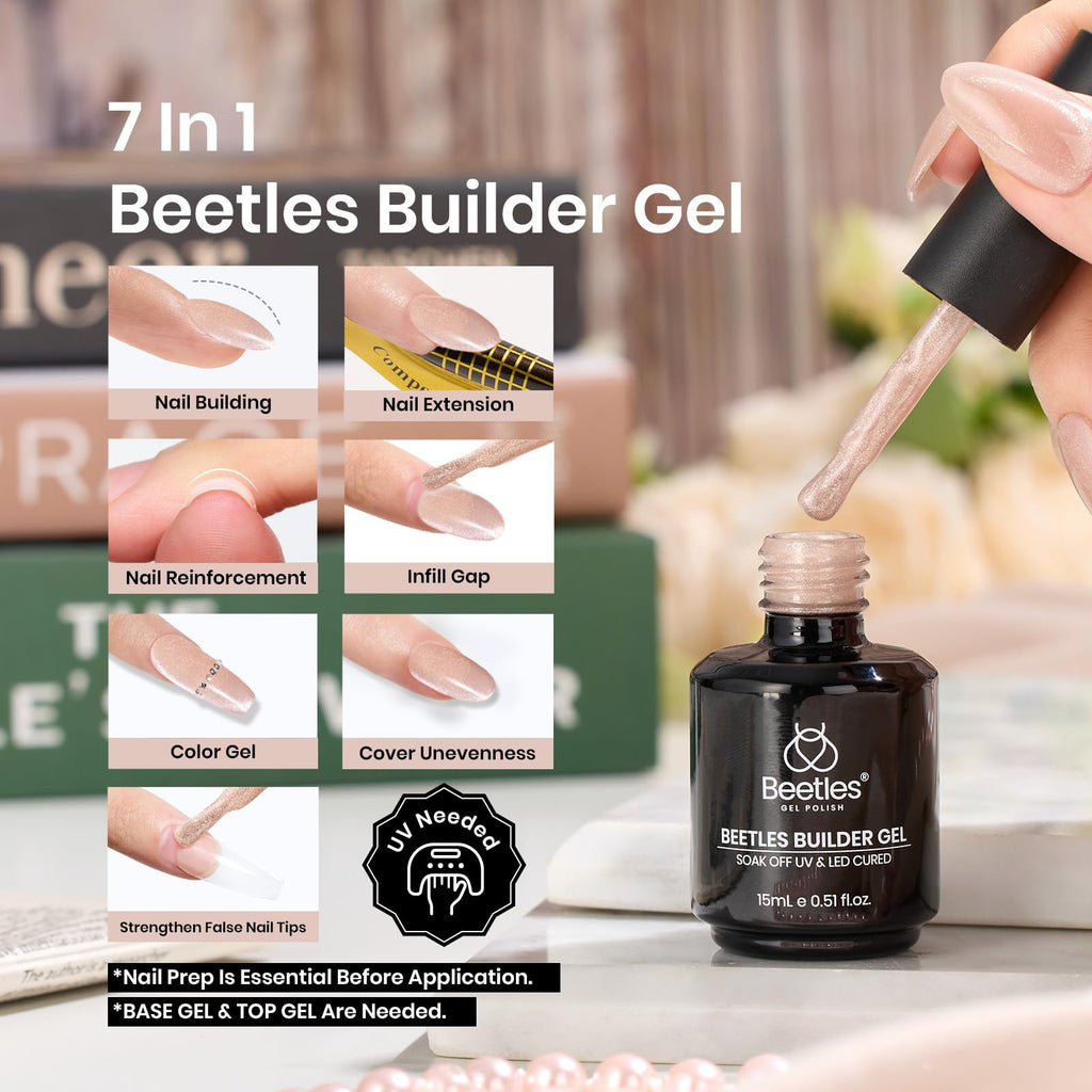 Beetles Builder Gel Kit Star Cascade – 7-in-1 Cat Eye Nail Gel for DIY Nails
