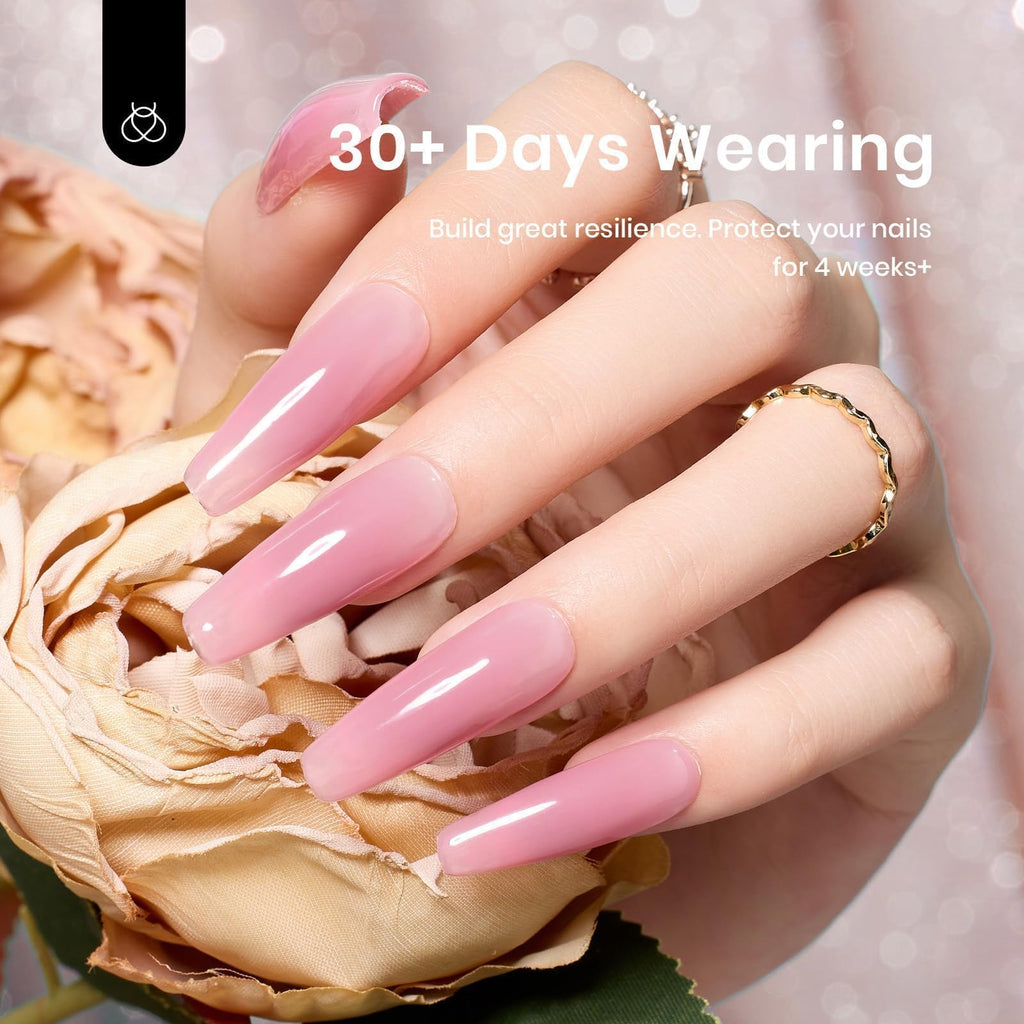 Beetles Builder Gel Set – 6 Colors, 7-in-1 Clear Nude Pink Brown for Nail Extensions (Beginner Friendly, UV/LED)