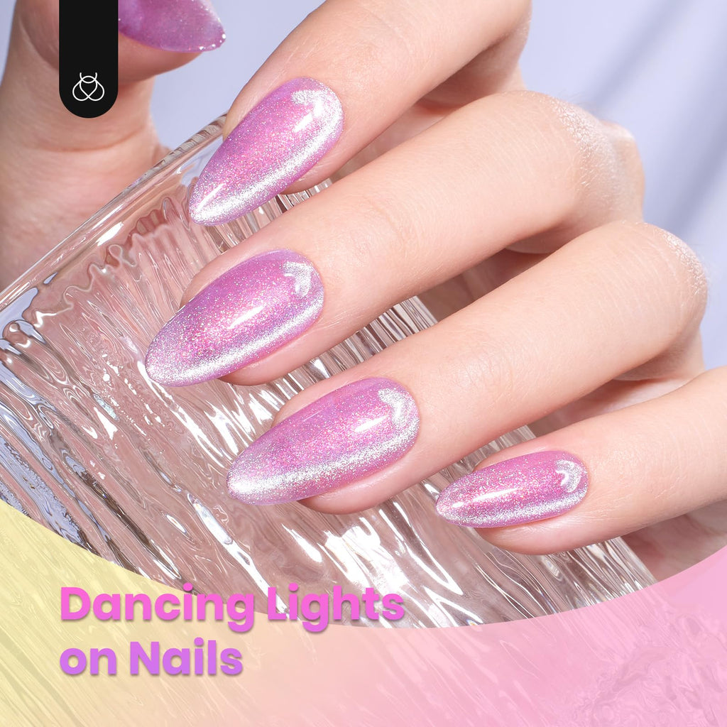 Beetles Cat Eye Gel Nail Polish Set — 6 Magnetic Chameleon Colors