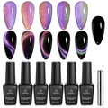 Beetles Cat Eye Gel Polish Set – 6 Colors with Magnet | Soak-Off UV Velvet Finish | Enchanted Spectrum Collection