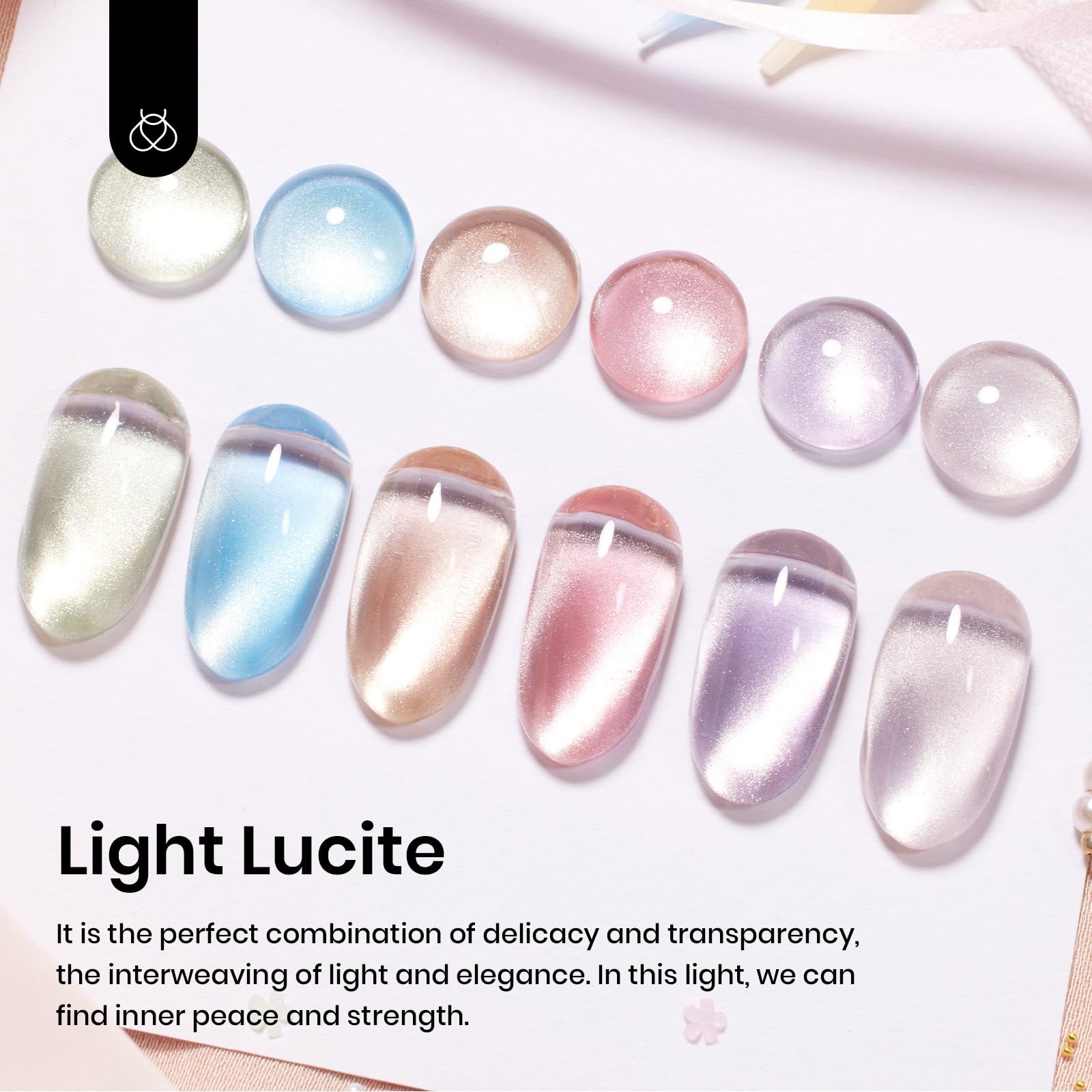 Beetles Cat Eye Gel Nail Polish Set – 6 Colors + Magnet, Soak-Off UV/LED, Home Manicure Kit