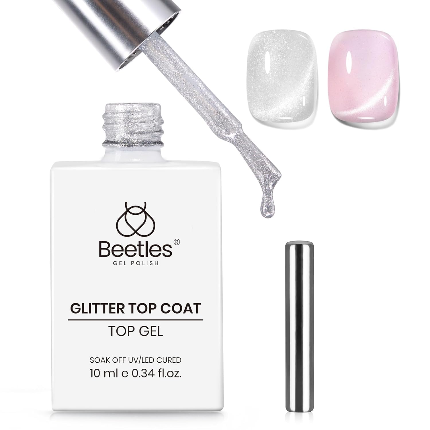 Beetles Cat Eye Gel Top Coat – 2-in-1 Magnetic Top Coat for Cat Eye Nail Art