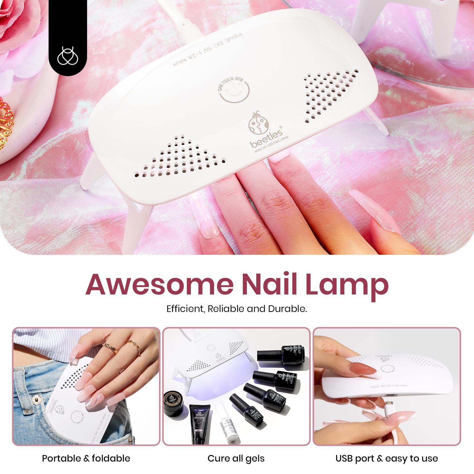 Beetles Gel Polish Poly Nail Gel Chrome Nail Powder Kit – 22 Pcs for DIY Nail Art