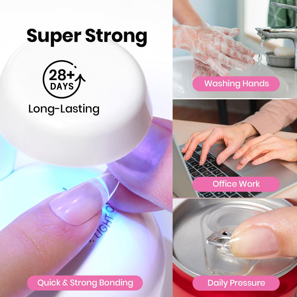 Beetles Gel Nail Kit Etch-X: 288 Tips (12 Sizes) + HEMA-Free Glue, Base & Top Coats