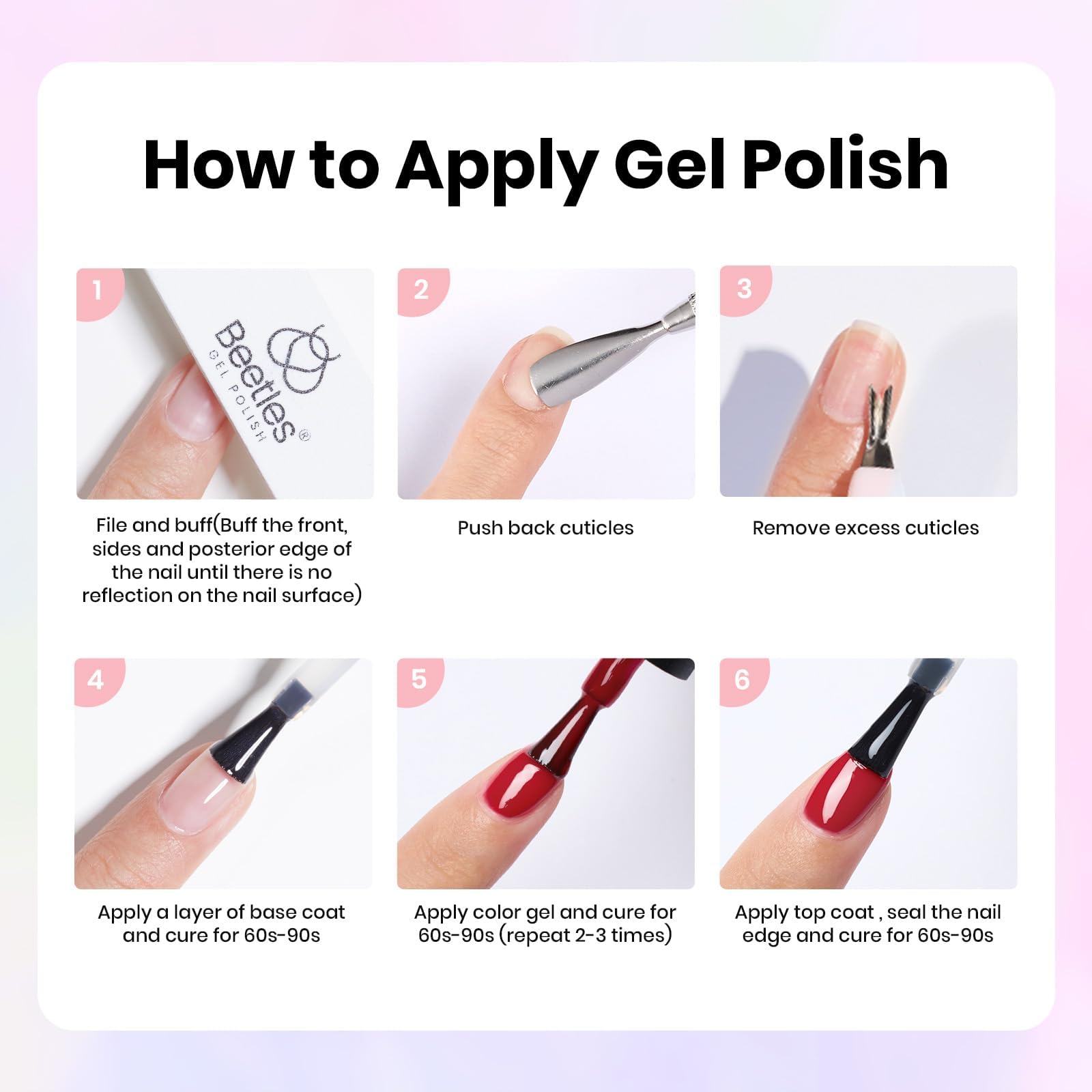 Beetles Gel Nail Polish Kit with UV Light – 81 Pcs, 55 Colors & Base/Top Coats
