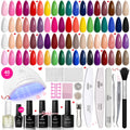 Beetles Gel Nail Polish Kit with UV Light — 46 PCS, 25 Colors for At-Home Manicures