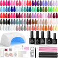Beetles Gel Nail Polish Kit with UV Light – 81 Pcs, 55 Colors & Base/Top Coats