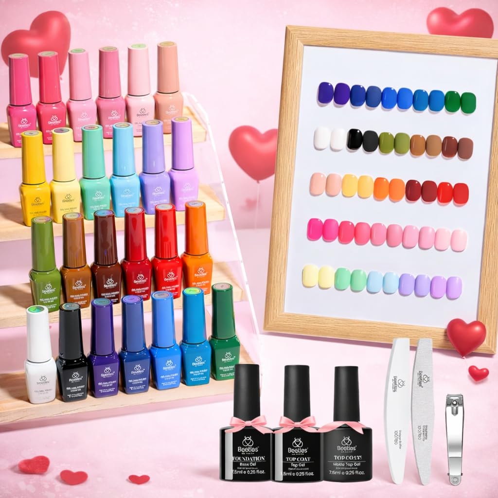Beetles Gel Nail Polish — Seasons Impressions Collection (25 Colors) UV Gel Kit with Base & Top Coats