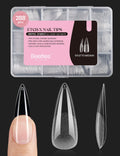 Beetles Gel Nail Tips Etch-X Stiletto Medium, 288Pcs, 12 Sizes – Pre-Etched Full Cover Tips for Easy DIY Extensions