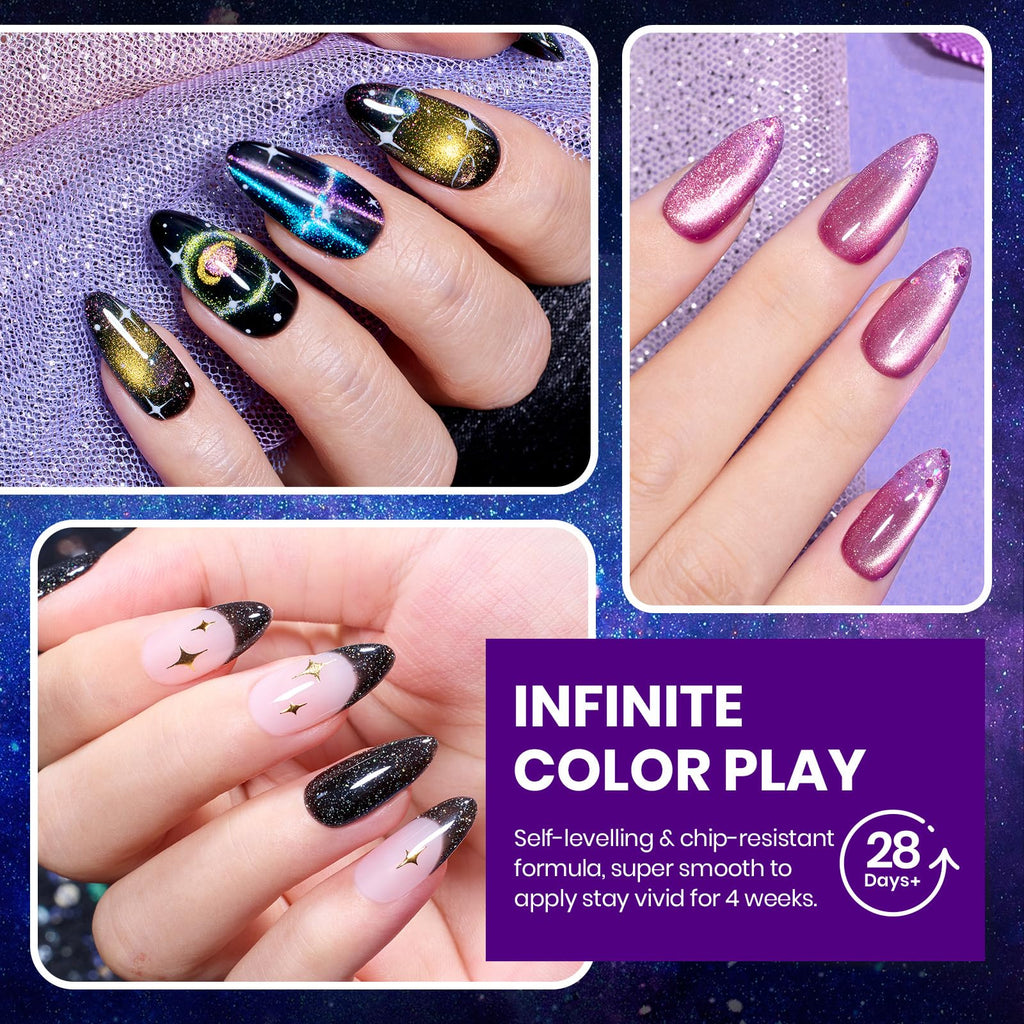 Beetles Chameleon Gel Set — 20 Colors, Cat Eye & Temperature Shift