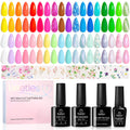 Beetles Gel Polish Kit – 36 Colors Pastel & Glitter UV Gel Manicure Set with Foil Glue and Top Coat