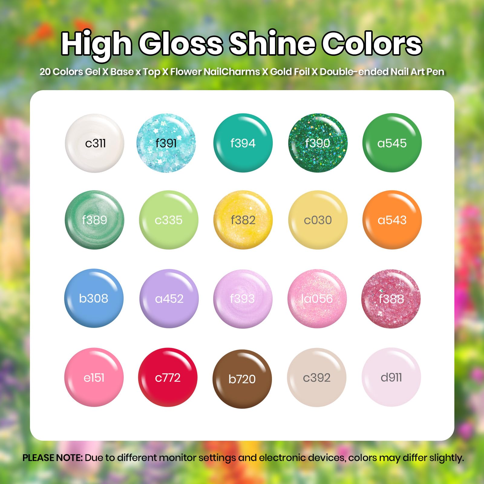 Beetles Gel Nail Polish Set – 20 Pastel Colors with Glossy & Matte Top & Base Coats