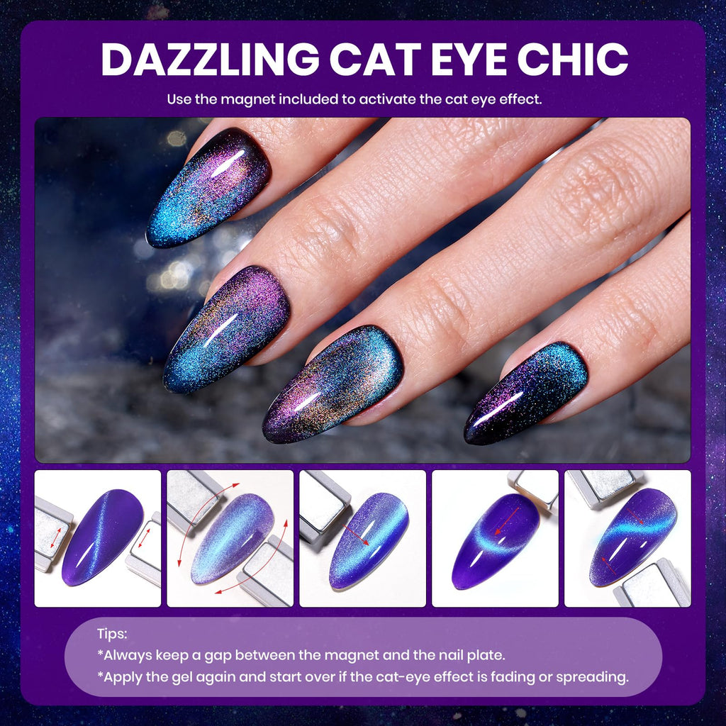 Beetles Chameleon Gel Set — 20 Colors, Cat Eye & Temperature Shift