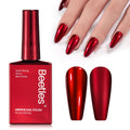 Beetles Red Chrome Nail Polish - Cherry Mirror Chrome, Quick-Drying Metallic Finish
