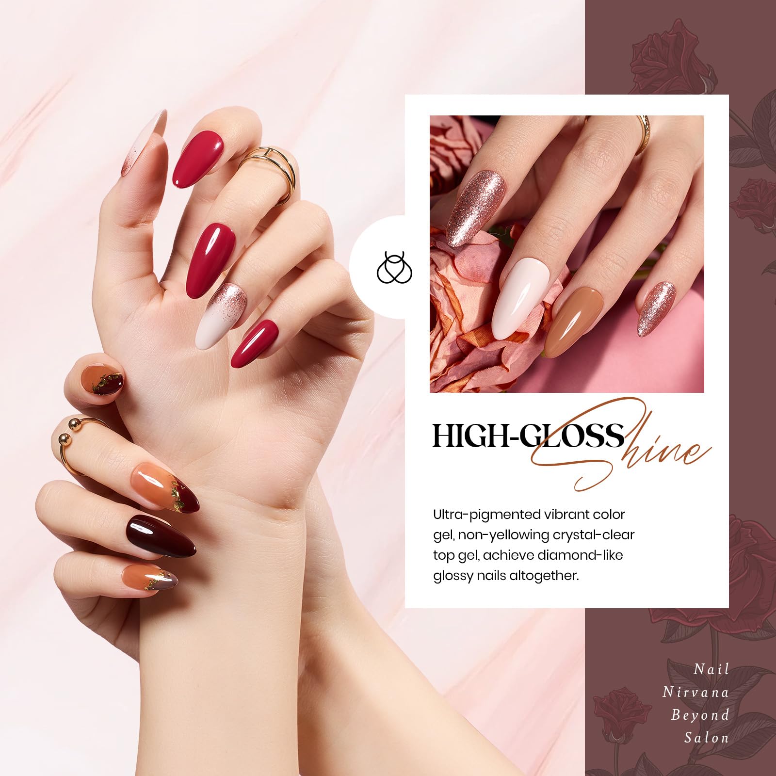 Beetles Gel Polish Set Verse of Roses – 23Pcs with 20 Shades + Base/Top Coats