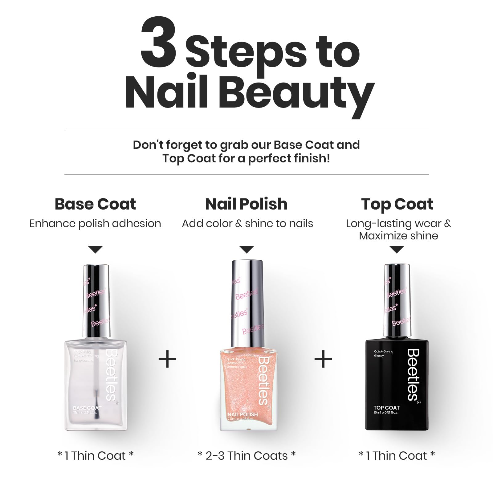 Beetles Gel Polish Set – 6 Nude Colors | Quick-Dry, Shimmer Nude & Jelly Pink Kit