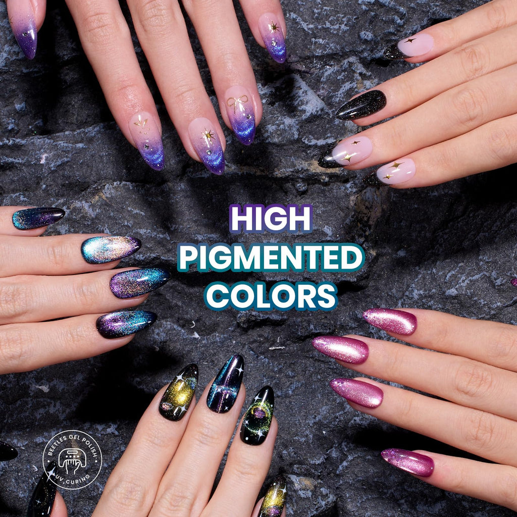 Beetles Chameleon Gel Set — 20 Colors, Cat Eye & Temperature Shift