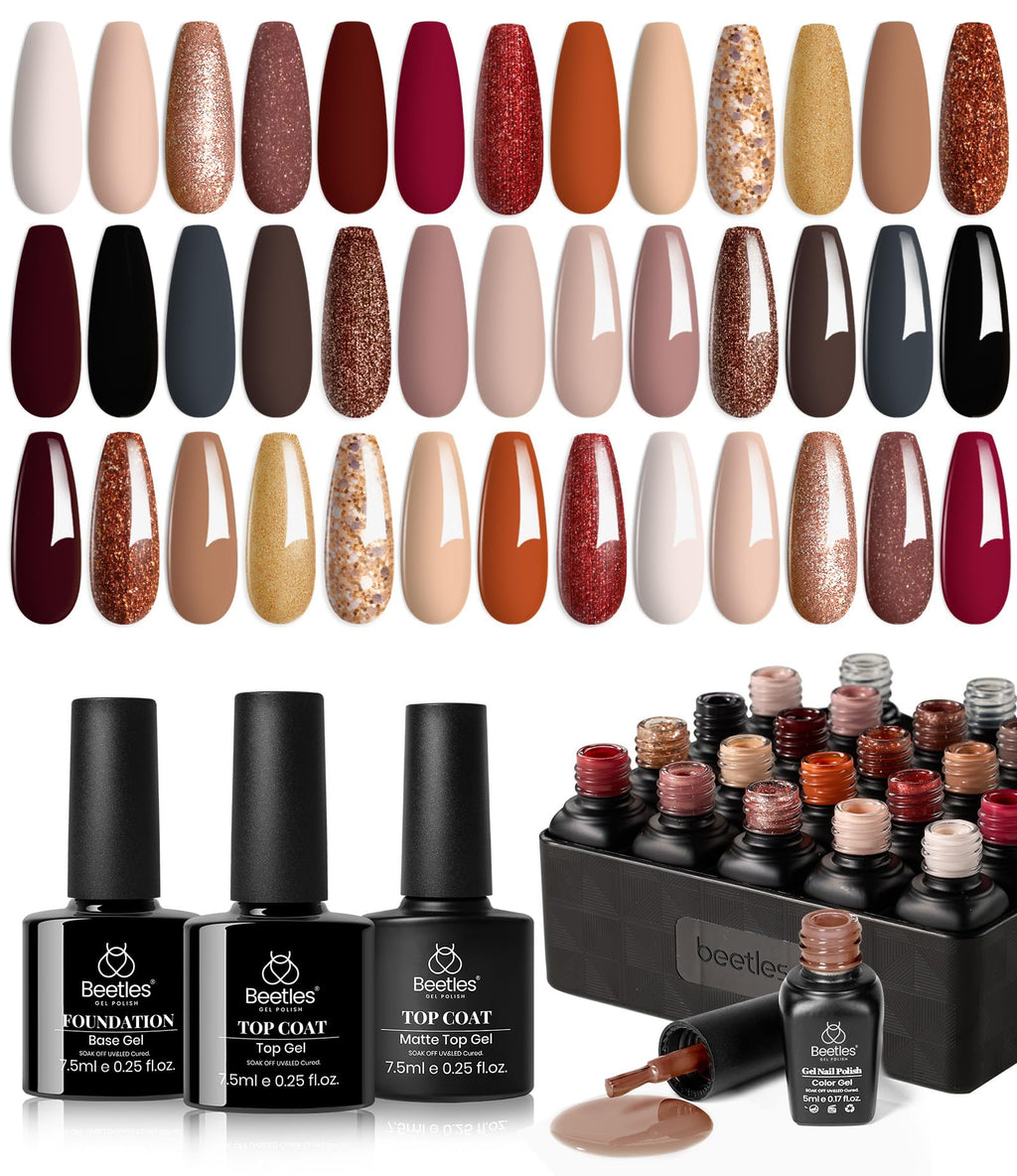 Beetles Gel Polish Set Verse of Roses – 23Pcs with 20 Shades + Base/Top Coats
