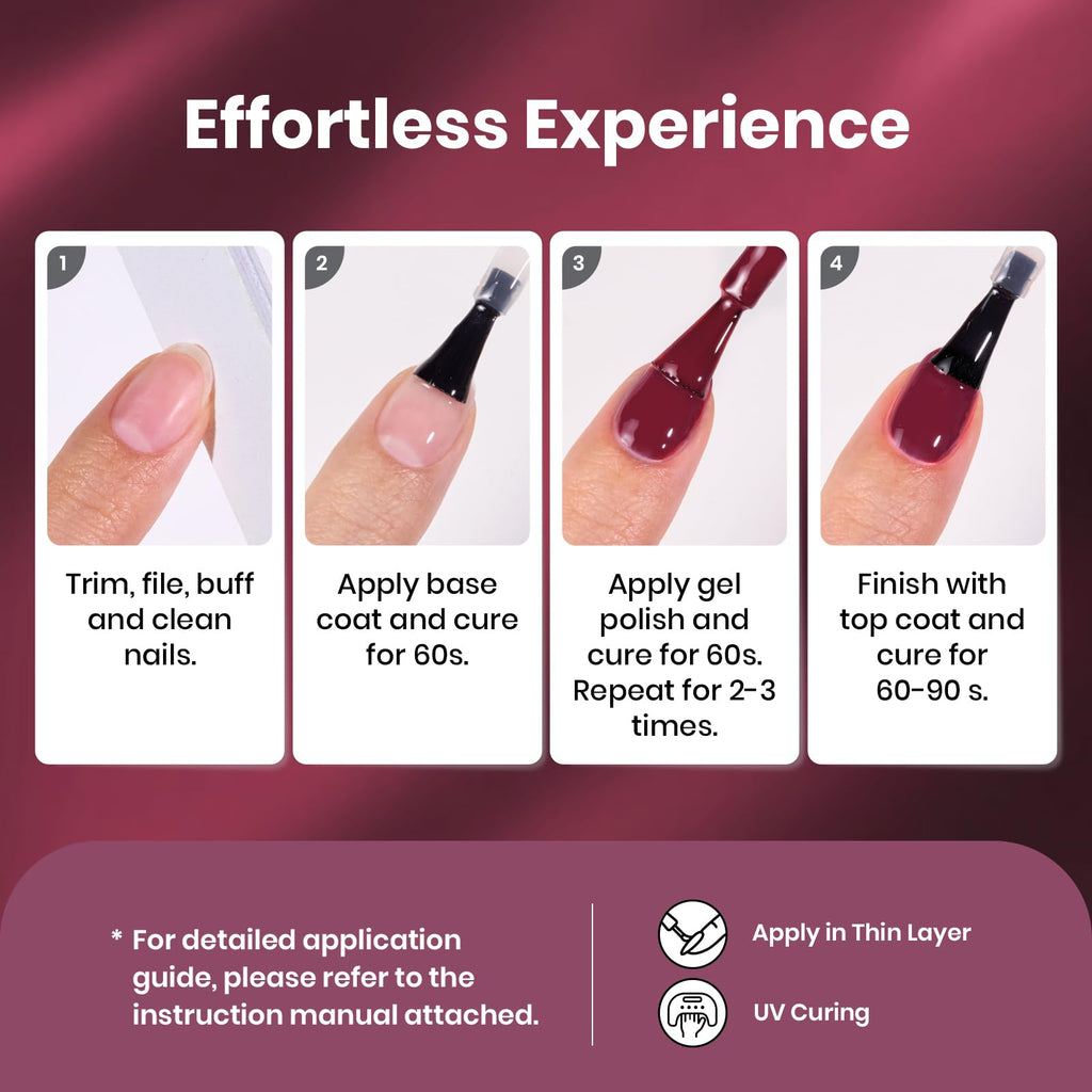 Beetles Purple Gel Nail Polish Set – 6 Colors (Muse of Midnight) | Cat Eye Glitter, UV/LED, Soak Off