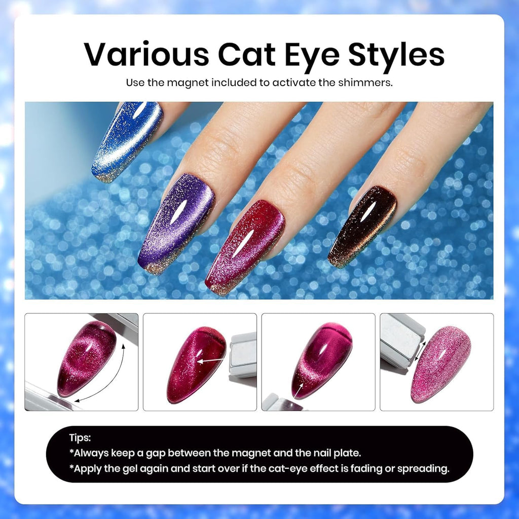 Beetles Cat Eye Gel Nail Polish Set — 36 Colors + Magnet Kit