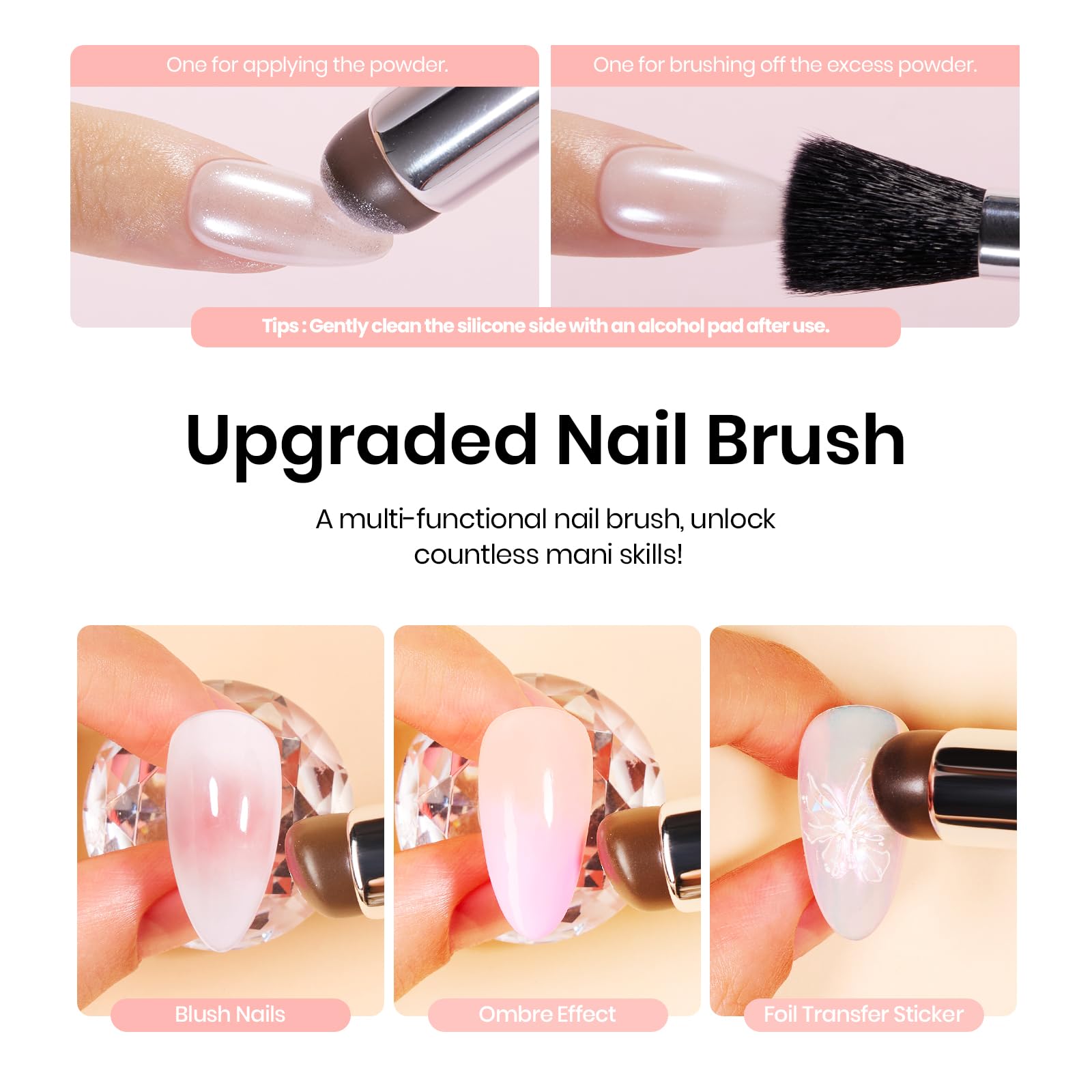 Beetles Chrome Nail Powder Gel Polish Kit – Pearl Glazed Donut Mirror Finish with Base & Top Coat