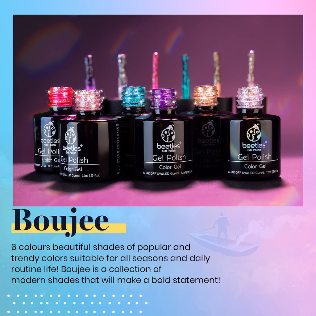 Beetles Glitter Gel Polish Kit – 6 Glitter Colors for UV/LED Nails