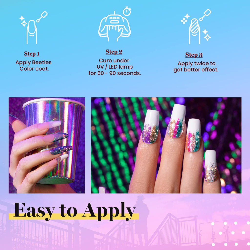 Beetles Glitter Gel Polish Kit – 6 Glitter Colors for UV/LED Nails