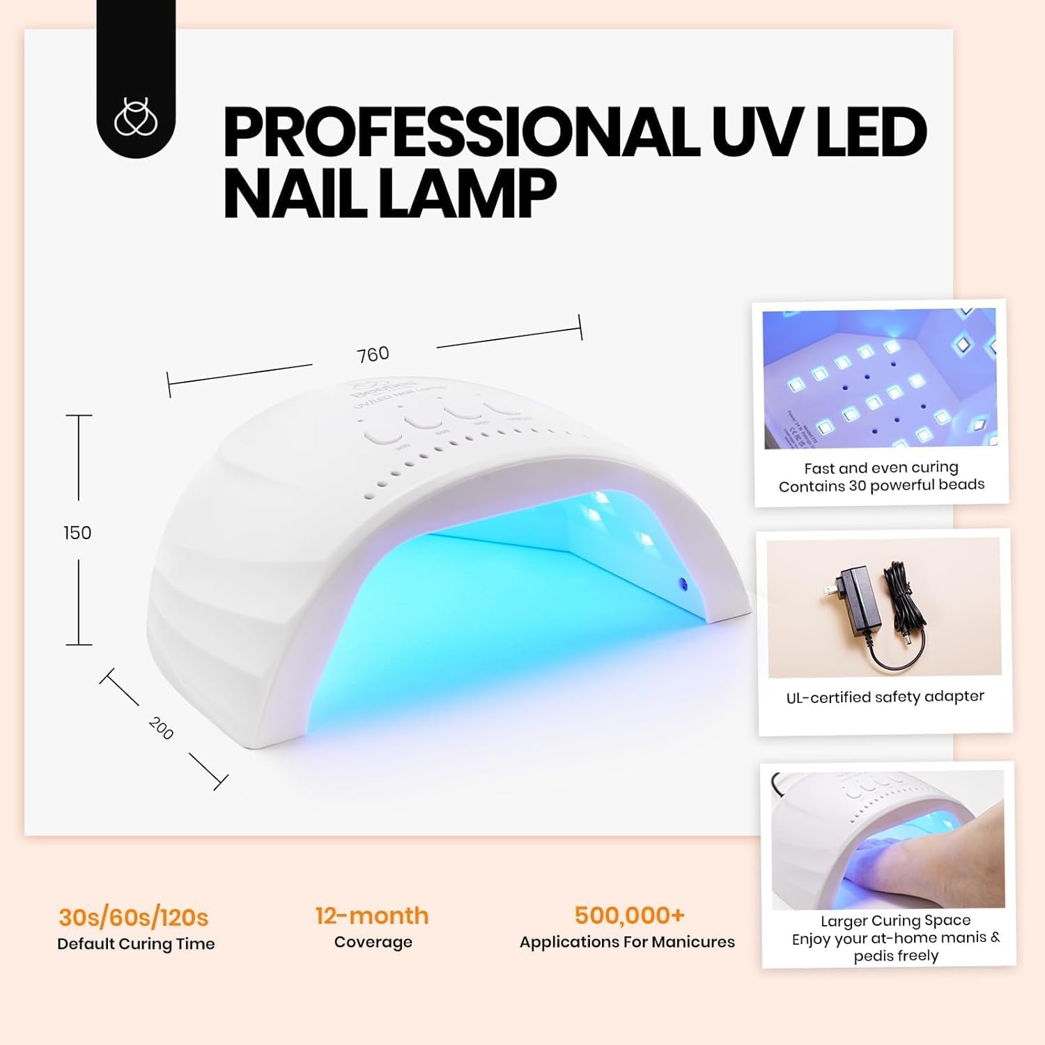 Beetles Gel Nail Polish Kit with UV Lamp — 75-Piece Set, 45 Colors