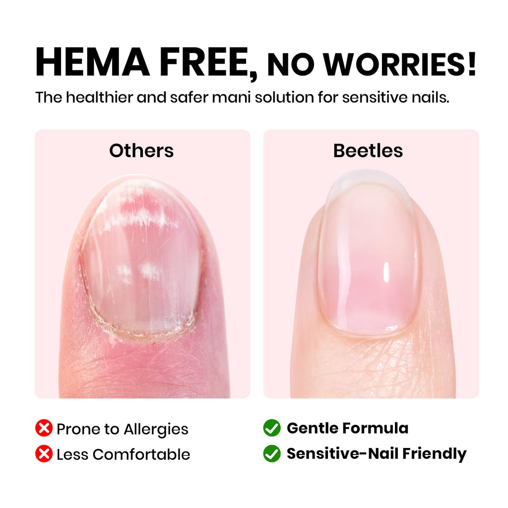 Beetles HEMA Free Builder Gel + No-Wipe Top Coat Set – Safe, High-Gloss Gel Nails