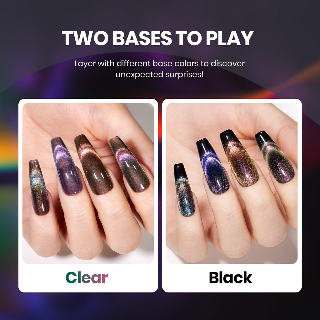 Beetles Cat Eye Gel Polish Set – 6 Colors with Magnet | Soak-Off UV Velvet Finish | Enchanted Spectrum Collection
