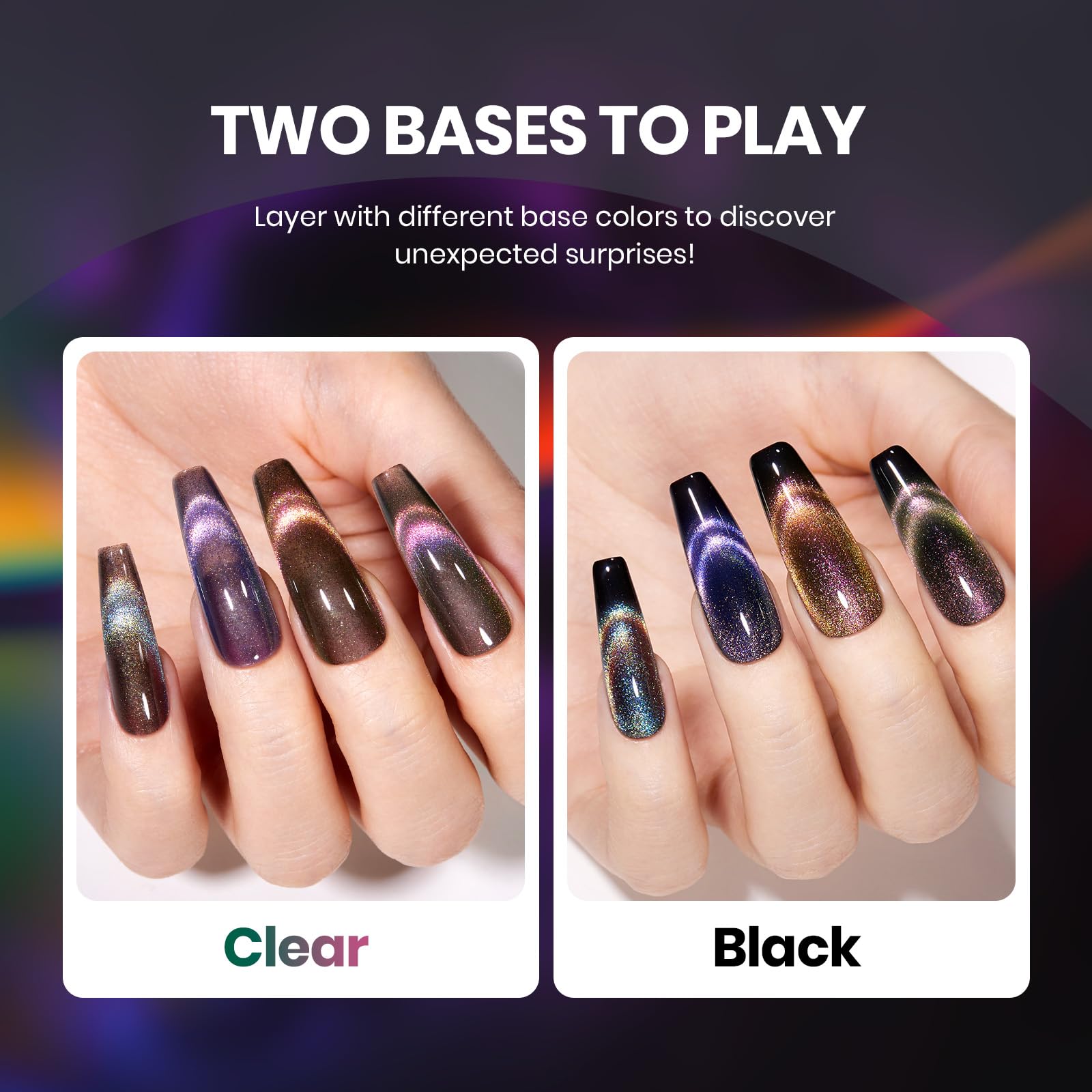 Beetles Cat Eye Gel Polish Set – 6 Colors with Magnet | Soak-Off UV Velvet Finish | Enchanted Spectrum Collection