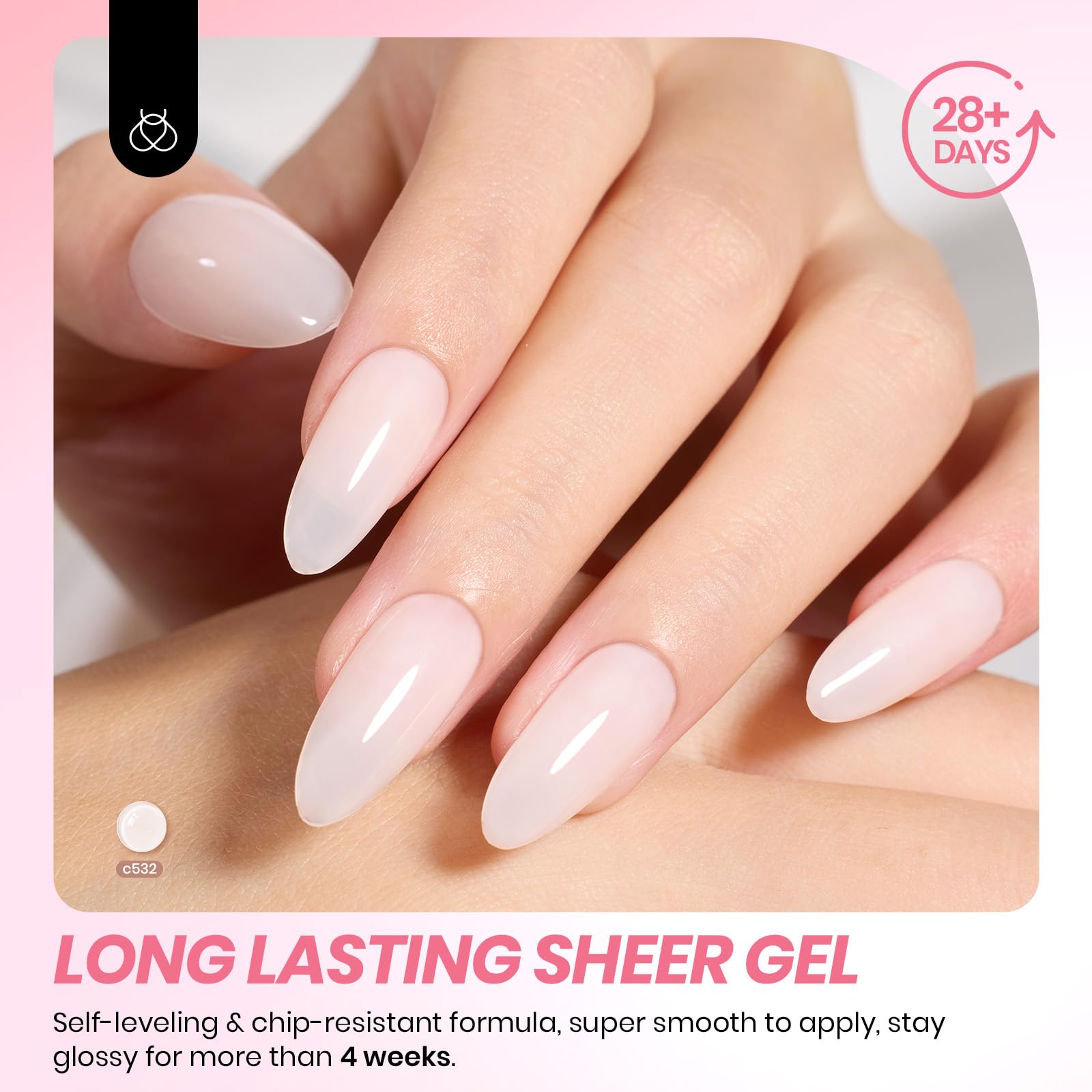 Beetles Jelly Gel Nail Polish Set – Ballet Dress 6-Color Milky Pink Nude Jelly Gel Kit | Soak Off UV