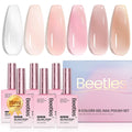 Beetles Jelly Gel Nail Polish Set – 6 Colors, 15ml, HEMA-Free, Up to 28 Days