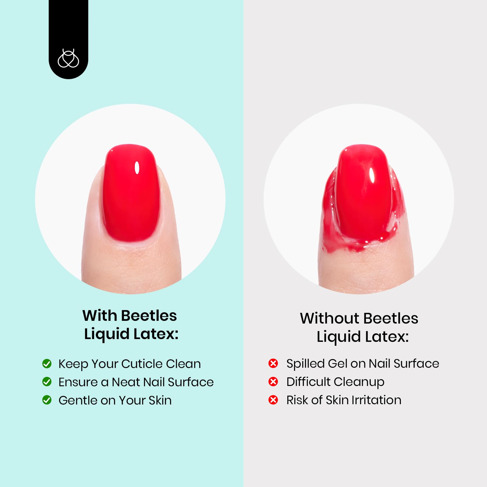 Beetles Liquid Latex for Nails 30ml – White & Pink Peel-Off Cuticle Guard & Nail Art Barrier