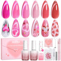 Beetles Love Signal Pink Cat Eye Gel Polish Kit – 6 Romantic Shades with Magnetic Heart Tool