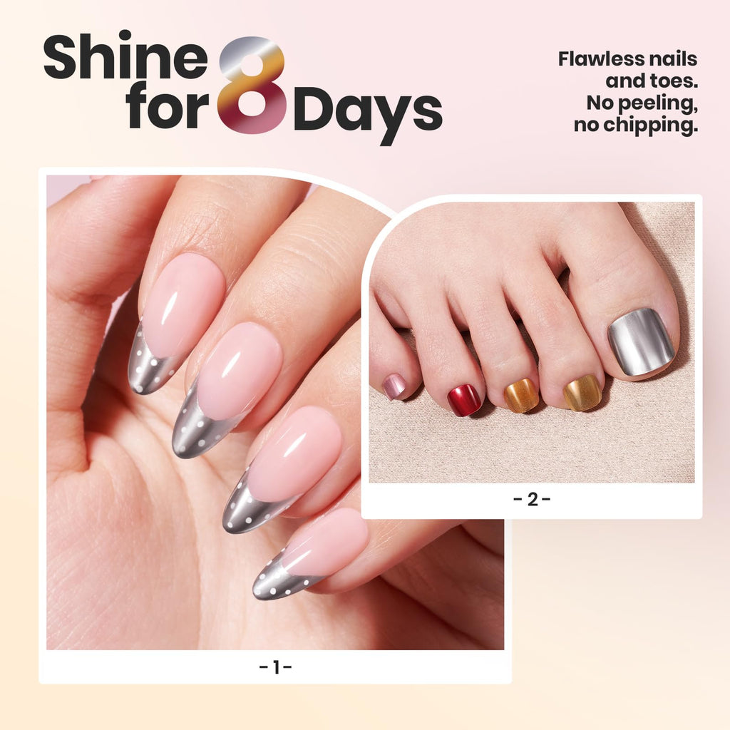 Beetles Mirror Nail Polish Set – Metallic Muse: 6 Colors, High-Gloss Chrome, Quick-Dry