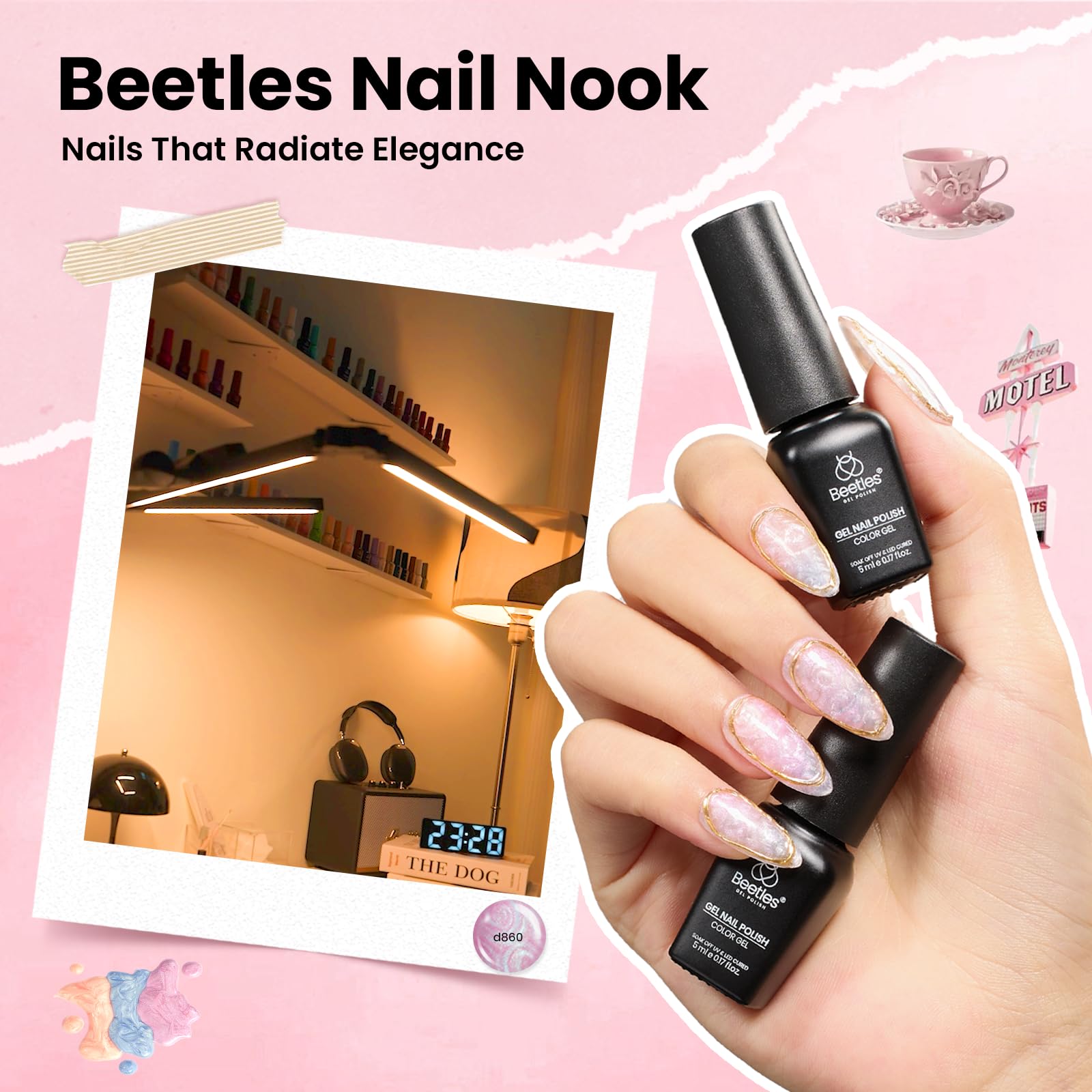 Beetles Nail Nook Gel Polish Set – 119 PCS, 100 Colors, Base & Top Coats, Glitter, Pearl & Cat Eye
