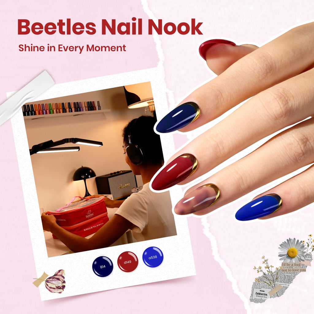 Beetles Nail Nook Gel Polish Set – 119 PCS, 100 Colors, Base & Top Coats, Glitter, Pearl & Cat Eye