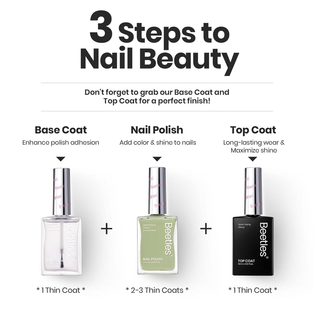 Beetles Nail Polish Set P176 – 6 Glitter Colors (Green/Nude/Pink) Fast-Drying & Long-Lasting