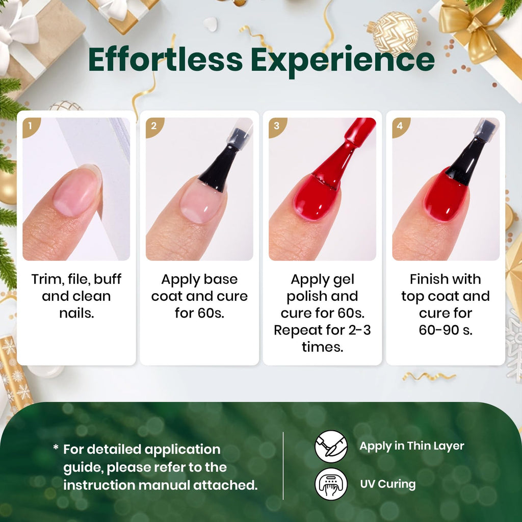 Beetles Gel Polish Set - Stain Carol Collection Holiday Nail Kit + Strengthener