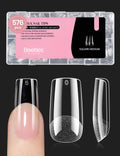 Beetles Nail Tips Medium Square | 576Pcs, 12 Sizes, Pre-Etched Soft Acrylic Nails